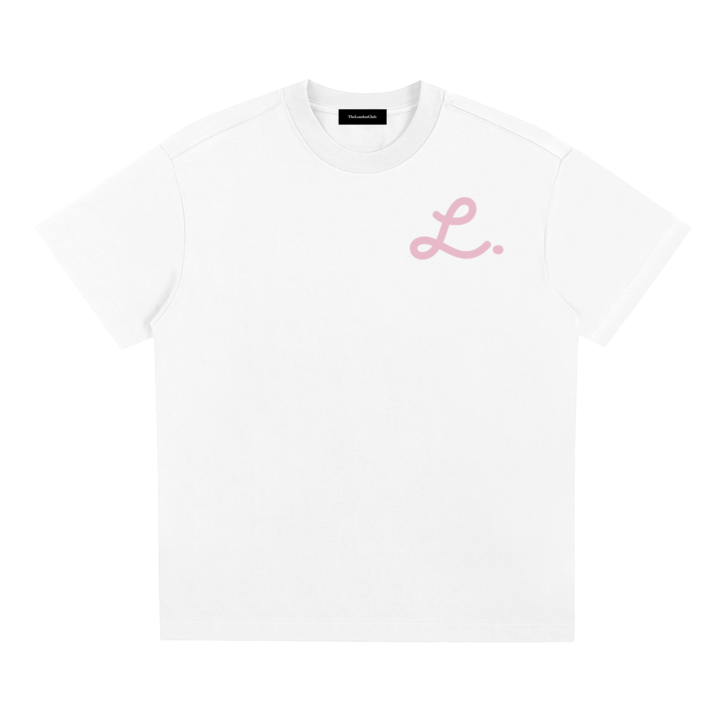 white Initial T-Shirt - Light Pink