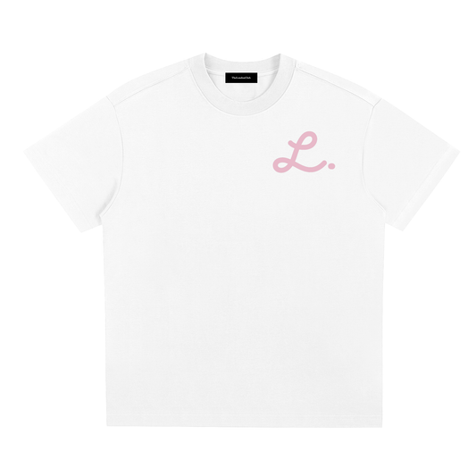white Initial T-Shirt - Light Pink