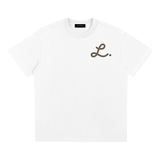 white Initial T-Shirt - Moss